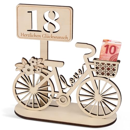 I LOVE MOM Geldgeschenk Geburtstag Holz, Fahrrad Geschenk, DIY Deko Zahlen für Radfahrer Geschenke, Hochzeiten, Partys, Geburtstage, Jubiläum (Bike-18)