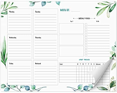 Aesthetic Weekly Planner Pad And Habit Tracker – 52 Week Office Supply to Do List for Women