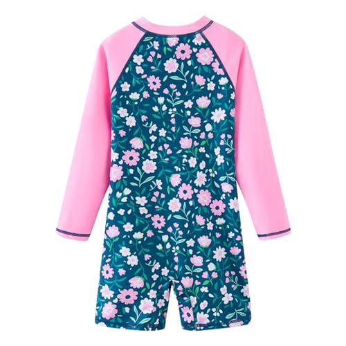 Image of UMELOK Girls Long Sleeve Rash Guard One Piece Swimsuits with UV Protection Sunsuit
