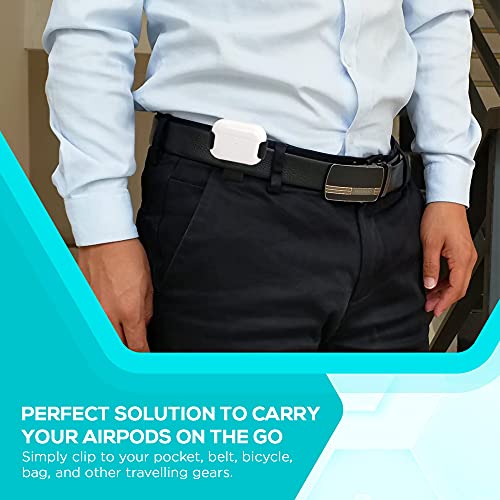 Earbud Case With Clip - Belt Holder Compatible With Apple Airpods Pro Case - Durable Holster Hanger For Earbuds Charger With Protective Rubber Coating - Carrying Accessories For Earphones - Black #TOP5