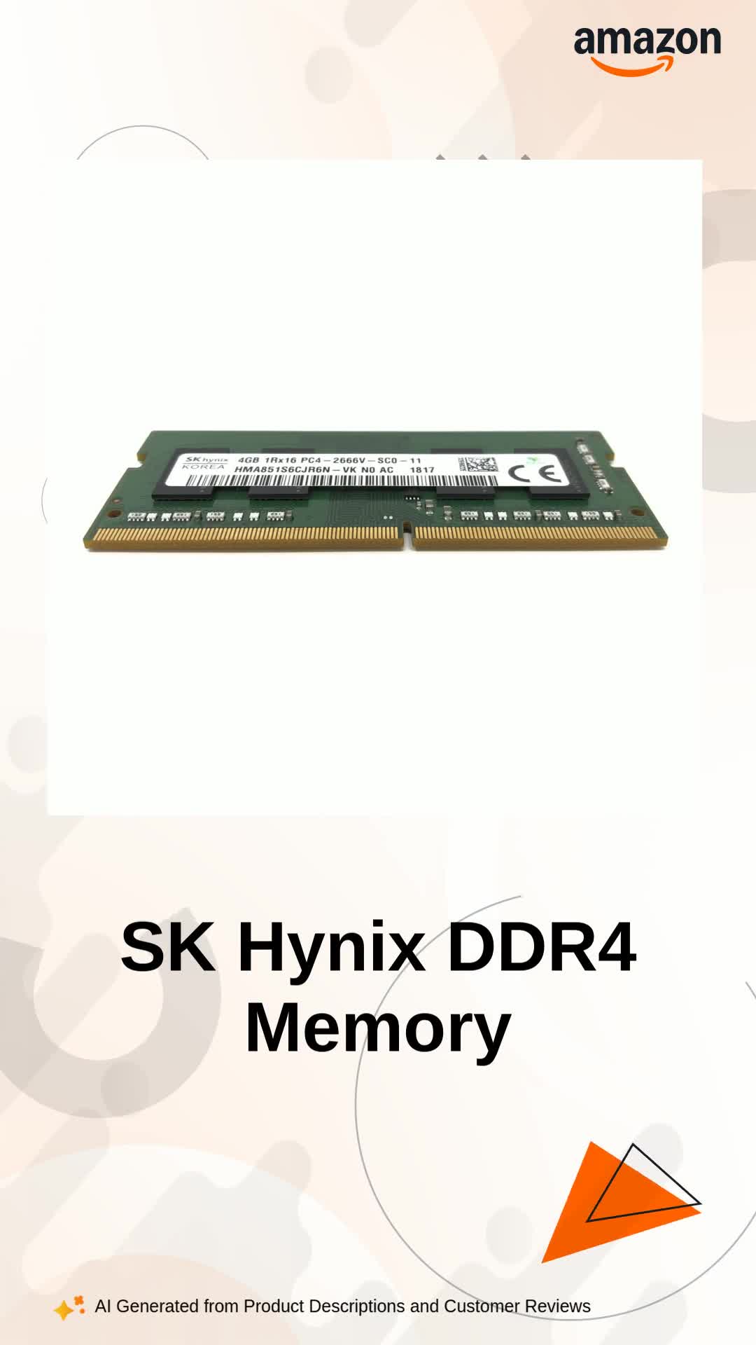 SK hynix HMA851S6CJR6N-VK DDR4 SODIMM Laptop Memory