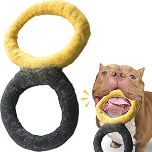 Eco-Tug, All Natural Wool, Handmade, Organic and Eco-Friendly, Dog and Puppy Play Toy (Large 11″, Yellow/Black)