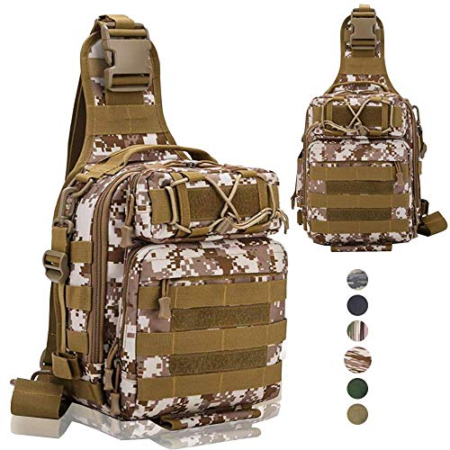 LUXHMOX Fishing Gear-Tackle-Bag Waterproof Storage Lightweight Sling Backpack-Camo