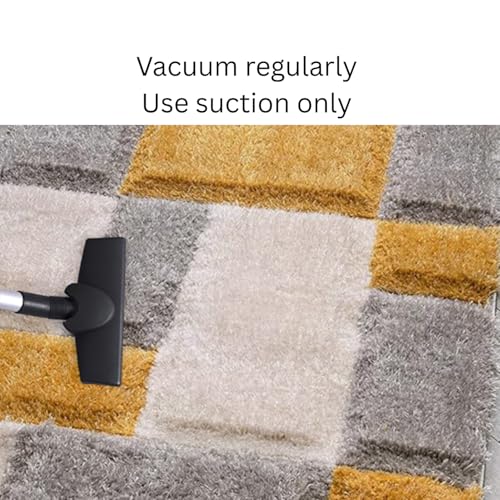 Image of 1.5x3 feet Soft Runner Rug for Living Room and Bedroom, Modern Indoor Floor Carpet with Non-Slip Backing, Comfortable Home Decor Rug, Easy Clean & Durable- (3D Yellow B, Rectangular)