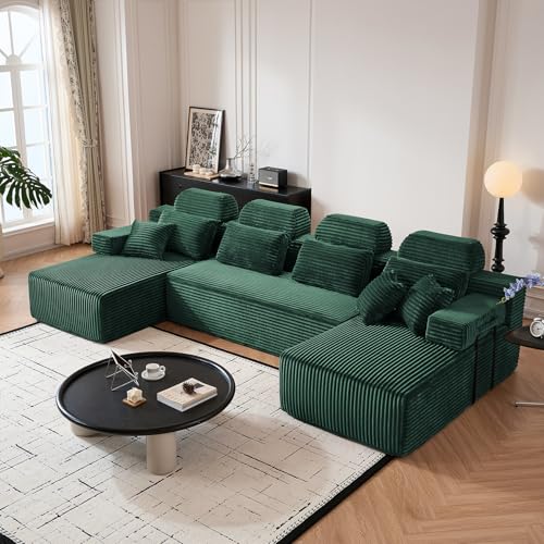 KSTNLUXQ 141'' U Shaped Cloud Modular Sectional Sofa with Chaise,