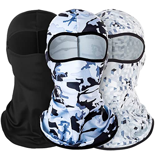Jiuwtence Pasamontañas Campana Facial, 3 Unidades Caliente Mascarilla de Esquí Mascarilla Moto Multifuncional Completa Máscara UV Balaclavas para Clima frío Invierno Esquiar Snowboard Motociclismo Cover