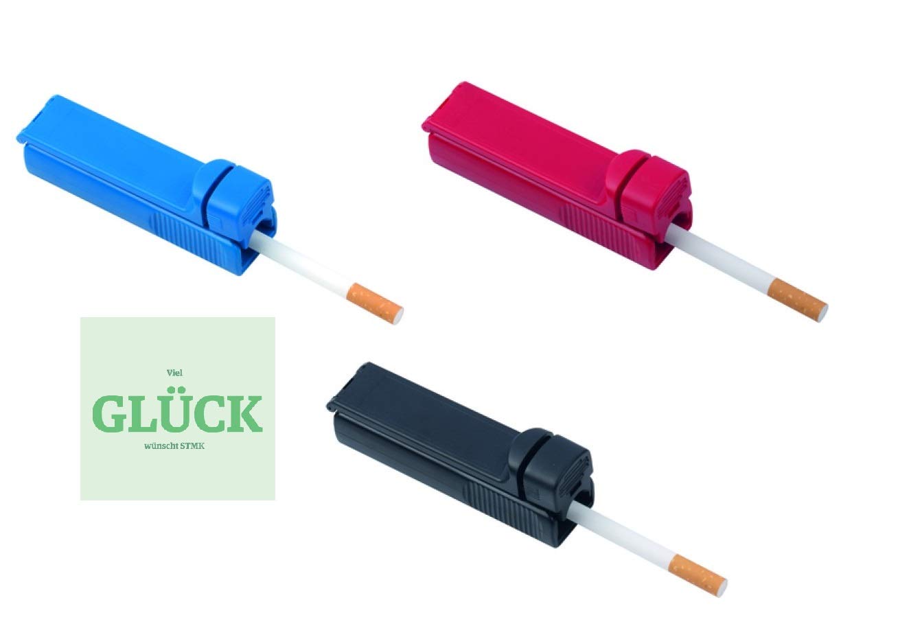 Set Da 3 Tappi Per Sigarette Neri Con Adesivo Portafortuna – Adatti Per Tabacco Fine E Filtri Standard - 3