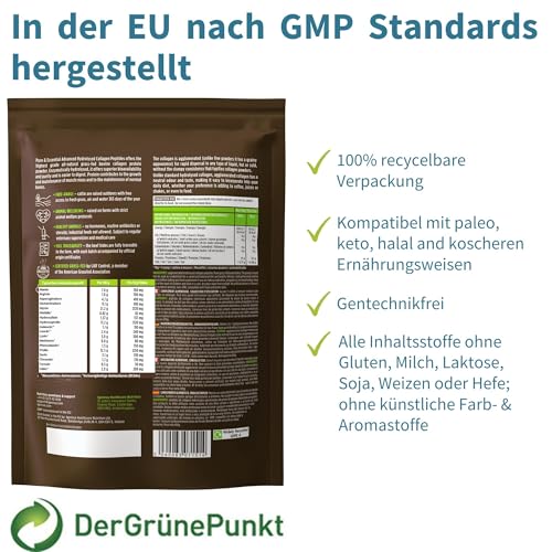 Collagen Hydrolysat Peptide aus zertifizierter Weidehaltung - Premium Rinder Kollagen Protein Pulver, Optimale Löslichkeit, 400g, von Igennus