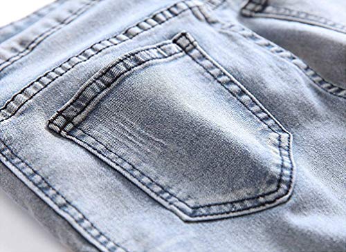 Boy's Slim Skinny Ripped Distressed Stretch Moto Biker Fashion Fit Denim Jeans With Holes Size 12 #TOP4