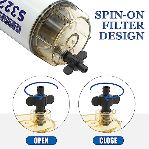 Fuel Filter Water Separator Assembly Replacement For Marine Outboard Motor Mercury Replaces Part Number S3227, 320R, 490R-RAC-01, 18-7948, 9-37882, 18-7922, 18-7922-1