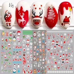 Jmeowio Weihnachten Nagelsticker 10 Blatt Set