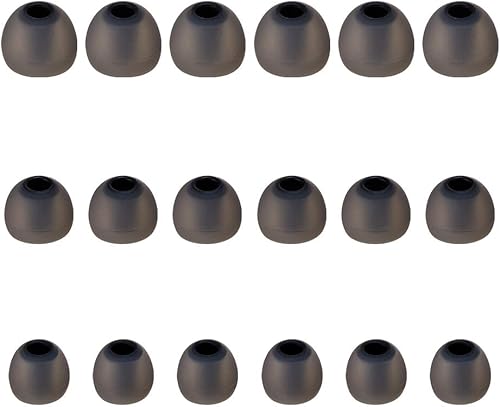 Puntas de repuesto de auriculares de silicona suave para auriculares intrauditivos (agujero interior de auriculares de 0.150 in a 0.165 in), 9 pares