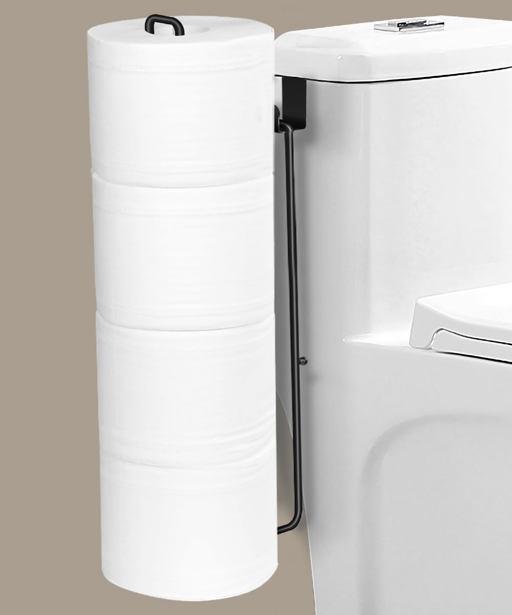 Toilet Paper Holder with Storagefor 3 Roll Tissue (Black 1 Pcs) — Amazon image 8