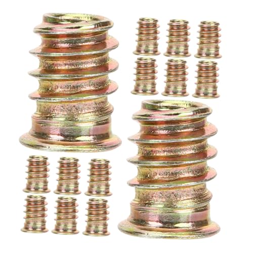 PRETYZOOM 40pcs Threaded Inserts for Wood Furniture Fastener Easy Installation Removal for Projects Reliable Wood Bolt Connector