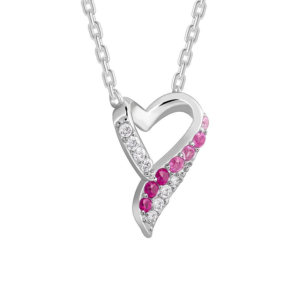925 Silver Ombre Heart Necklace| Pendant to Gift Women & Girls | With Certificate of Authenticity and 925 Stamp | 6 Months Warranty-image-25