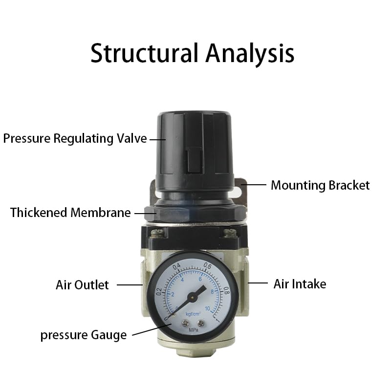 1pcs AR4000-04 AR4000-06 AR5000-06 AR5000-10 AR2000-02 AR3000-03 Pneumatic Compressed Air Compressor Pressure Regulator Relief Valve(AR2000-02 Economic)