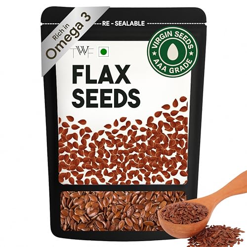 Image of TWF Virgin Flax Seeds | 1 Kg | AAA Grade Seeds for Eating | Rich In Protein & Dietary Fibre | Supports Weight Loss | Alsi Seeds | No Artificial Additives or Harmful Pesticides | Resealable Pack | Diet Snack | Unroasted | Unsalted | Highest Natural Potency