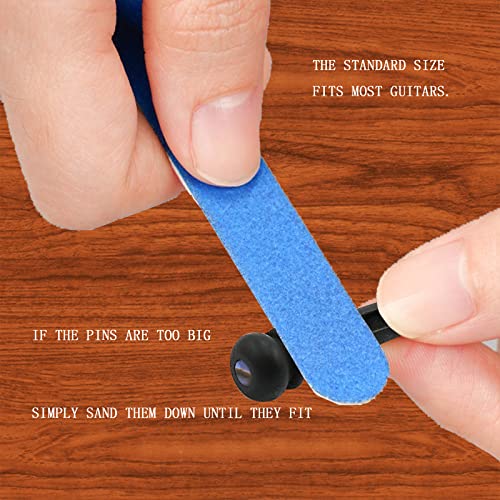 Huatool Ebony Guitar Bridge Pins For Acoustic Guitar Inlaid Abalone Shell Dot Guitar Replacement Endpins 6Pcs Slotted #TOP3