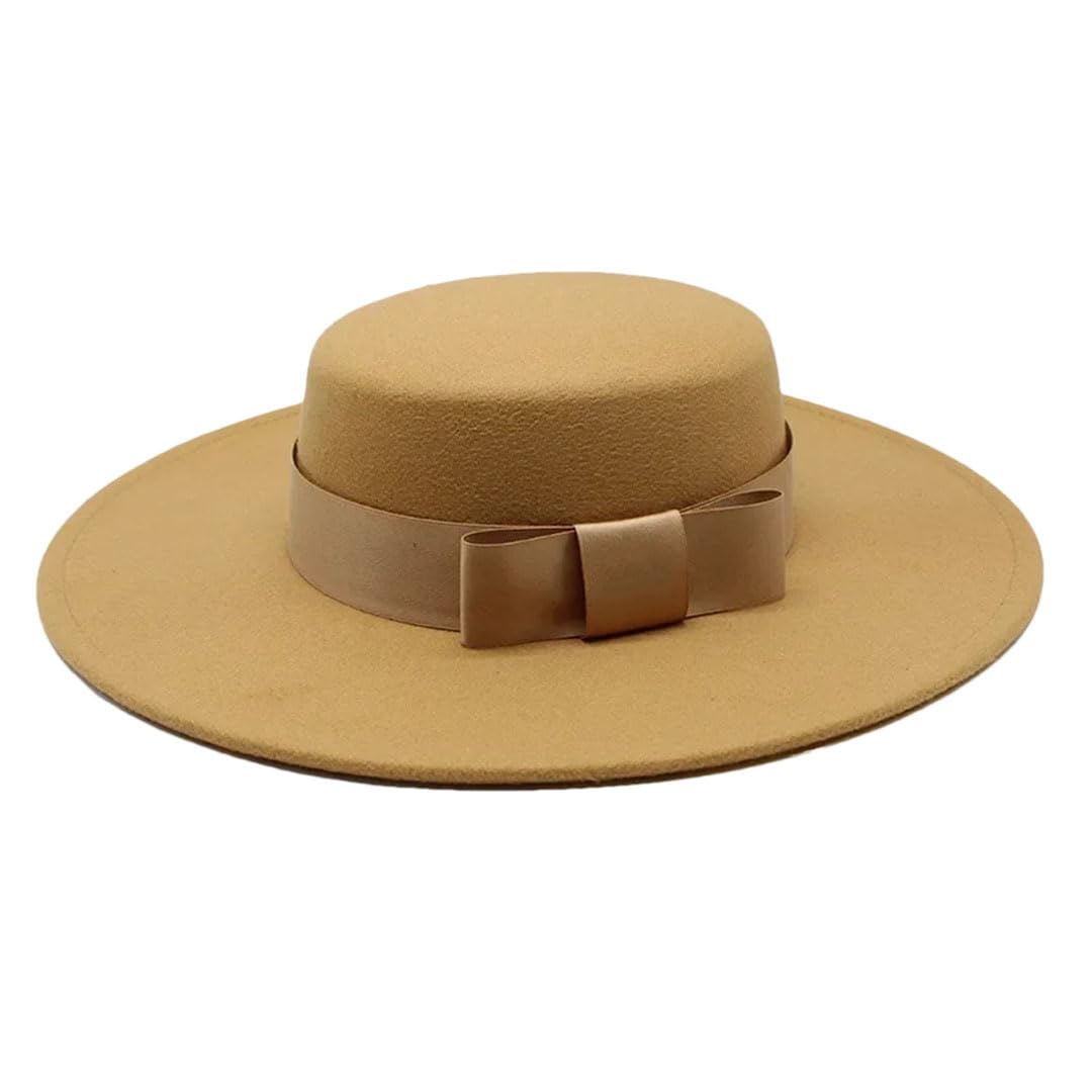 Cappello Fedora invernale da donna e da uomo, con visiera piatta, elegante, in feltro, per banchetto, abito da sposa