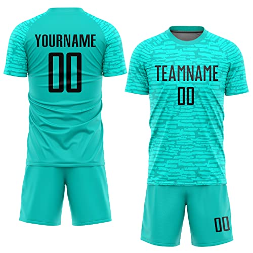 Custom Soccer Jersey Gradient with Shorts Printed Name Number Sports Training Large Size Uniforms for Men/Youth