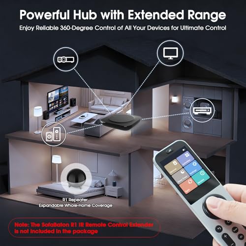 Image of SofaBaton X2 Universal Remote Control with Touchscreen& Hub &Charging Dock | Universal Remote with One-Touch Activities & APP, Works with IR /Bluetooth /RF /WiFi Devices /Alexa /Google /Home Assistant