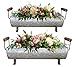 ShabbyDecor Galvanized Metal Trough Succulent Planter Farmhouse Metal Tray Rustic Tabletop Centerpiece Décor Set of 2