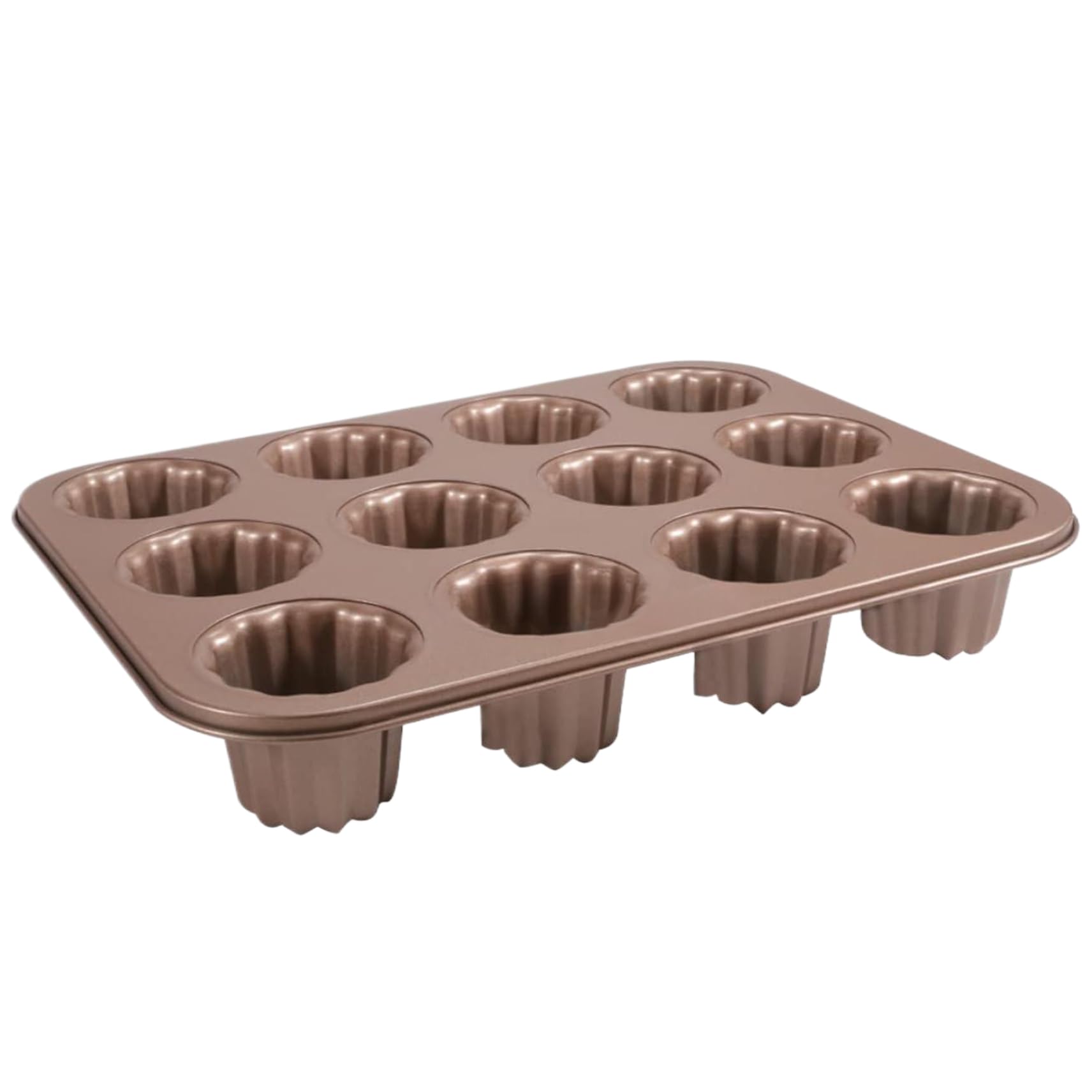 Moldes de Canele, Molde de cañón de Acero de Carbono de 13.7x10.4 Pulgadas, Molde de Canal de 12 cavidades, moldes para Hornear para Pan de Pan de Pan canneles