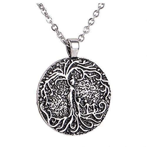 Xileg Womens Pendant Necklace Necklace Mom Several Children Necklace Family Tree of Life Necklace Disc Pendant Mom Kid Women Mothers Day Necklace Women 9066-Silver-3 Kids