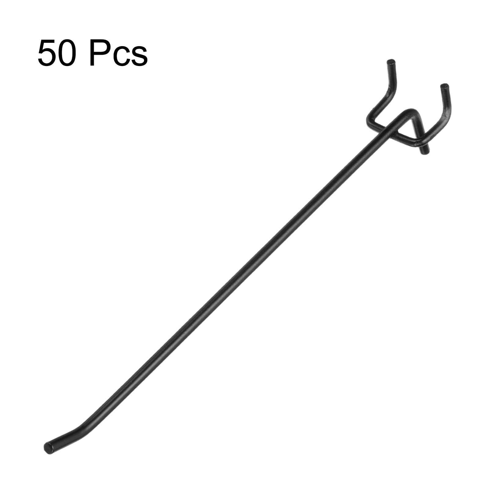QUARKZMAN 50 Piezas Ganchos Para Tablero Perforado De 8" Acero Inoxidable Ganchos Colgantes Para Exhibición PortaDe Pared Para Organizar Para Taller Garaje Cocina Tienda Negro