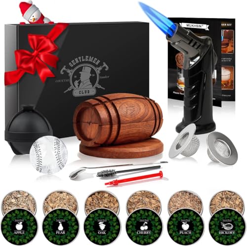 Whisky Smoker Set Cocktail Zubehör- Whiskey Geschenkset Personalisierte Geschenke für Männer Geburtstag Vater Papa Geburtstagsgeschenk Cocktail Whisky Räucher Set Boyfriend Gift