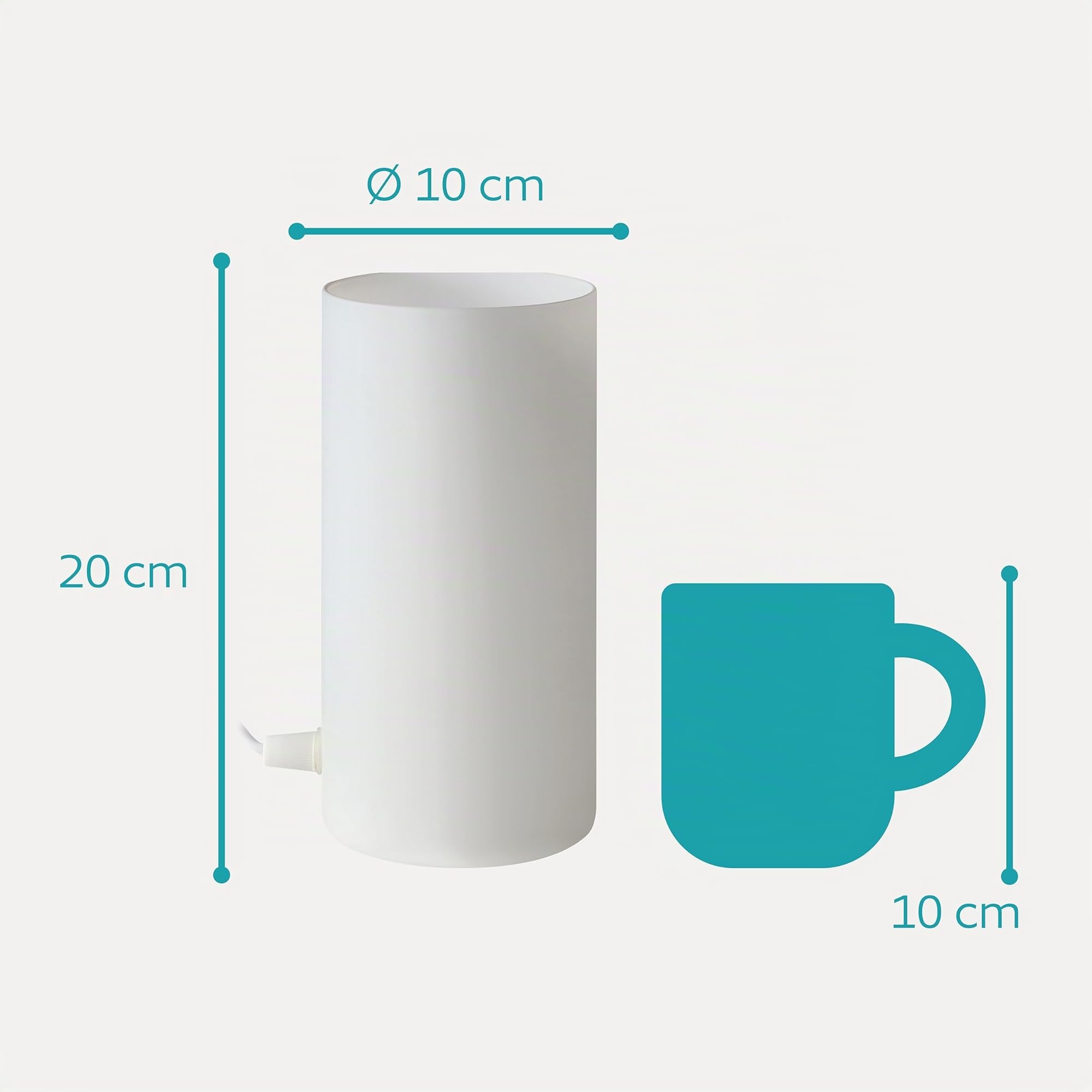 EGLO Lampe de chevet Geo, lampe de table minimaliste en verre opale mat