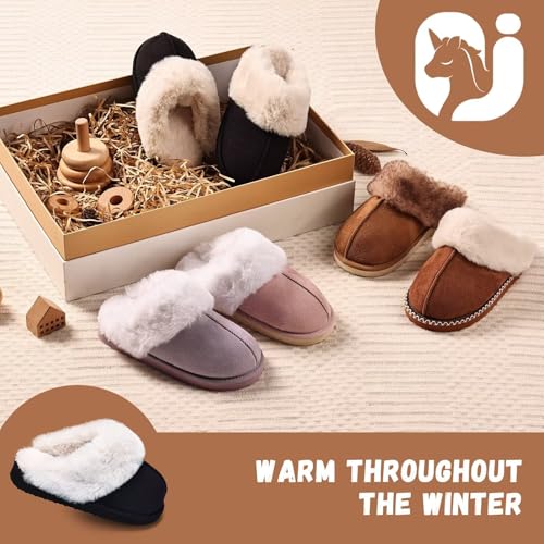 Image of IceUnicorn Kids Slippers Girls Boys Fuzzy House Shoes Bedroom Slides