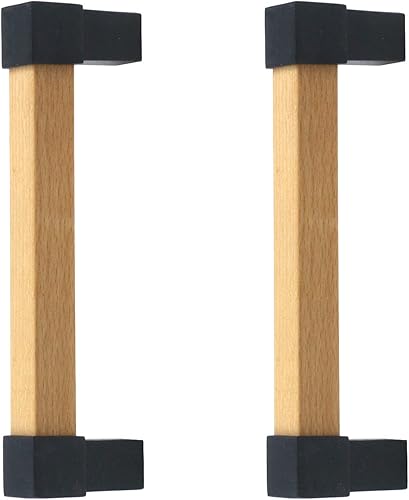 Miniatura 4 de Antrader Manija de cajón de barra cuadrada, 2 tiradores de madera maciza, de centro a centro de 5.04 pulgadas (5.039 in) para armarios
