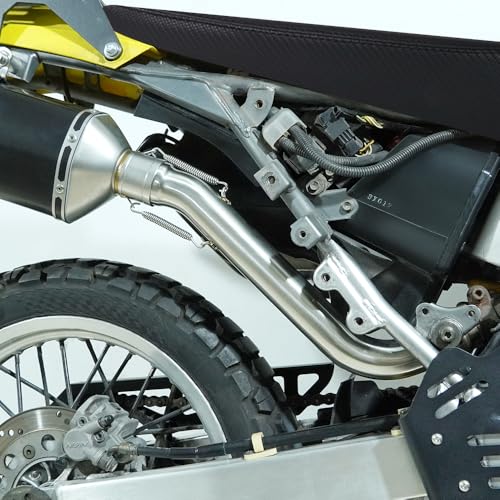 REARACE Motorcycle Exhaust Muffler Middle Link Pipe, Stainless Steel Exhaust Middle Pipe Compatible with DR650 SE 1996-2024