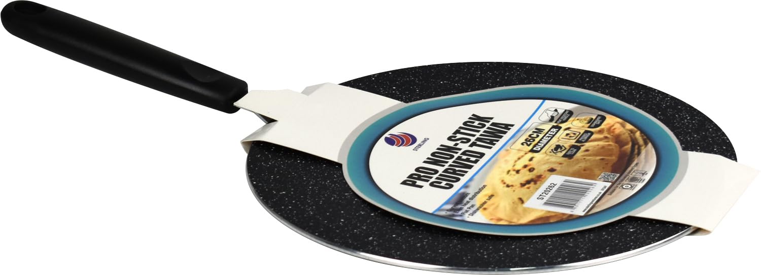 Sterling Ventures Non-Stick Tawa 26CM, CD Bottom, Great for Indian Chapati Flat Bread Use