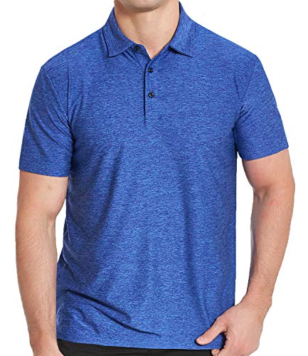 Cossniss Men's Dry Fit Golf Polo Shirt, Blue, X-Large #TOP1