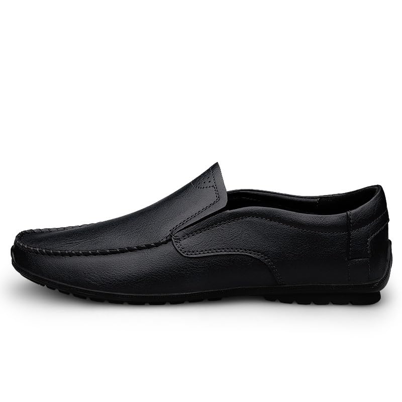 Mens Loafers Round Toe Faux Leather Solid Color Loafer Shoes Flat Heel Comfortable Lightweight Outdoor Fashion Slip-on2