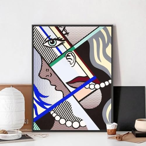 Waeta Rnvzx Roy Lichtenstein Póster Pop Art Abstracto Arte de Pared Roy Lichtenstein Pintura en lienzo Roy Lichtenstein Impresión Para Decoración del Hogar Cuadro 40x60cmx1 Sin Marco