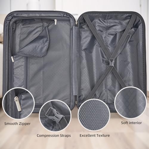 Image of LARVENDER 28 Inch Checked Luggage with Spinner Wheels