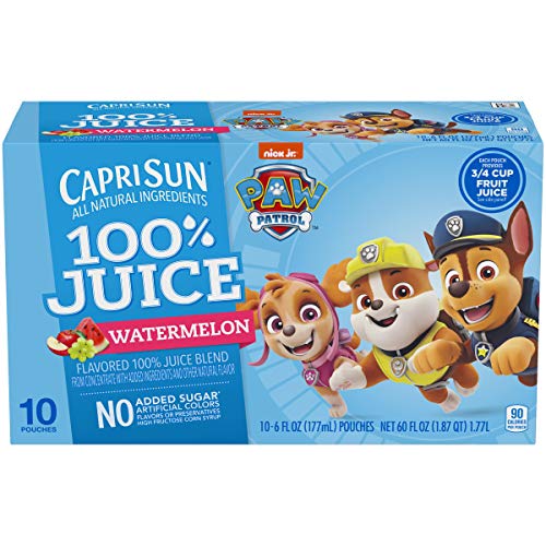 Capri Sun Watermelon 100% Juice Drink (6 oz Pouches, 4 Boxes of 10)