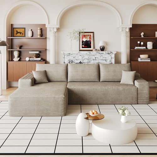 Image of 107 inch Cloud Sectional Sofa Boneless Couches with Chase