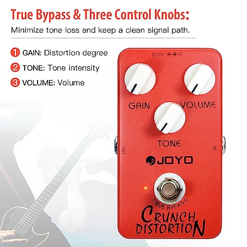 Joyo Distortion Pedal Crunch Distortion Of British Classic Rock Distortion Effect For Electric Guitar - True Bypass (Jf-03) #TOP3