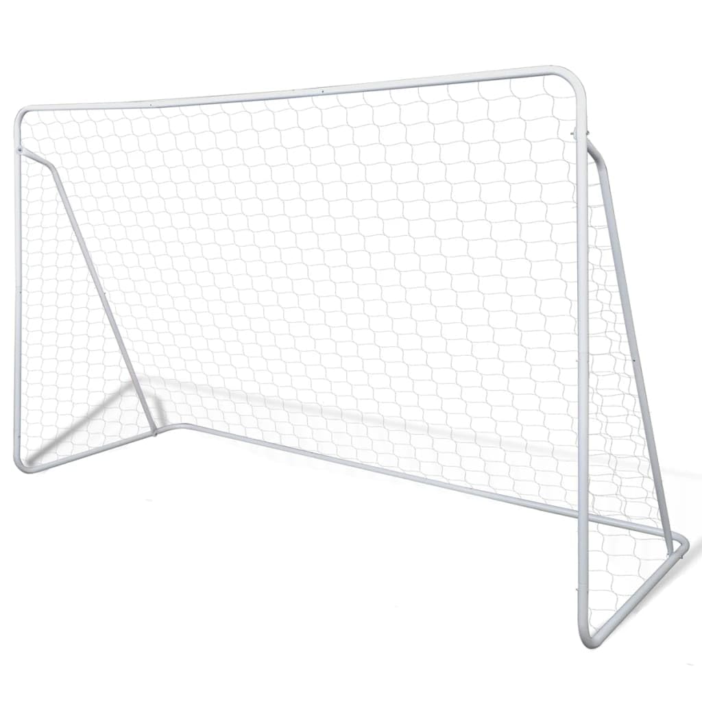Set di 2 porte da calcio, 240 x 90 x 150 cm, per bambini e adulti, in acciaio robusto, rete da calcio resistente alle intemperie, per il giardino