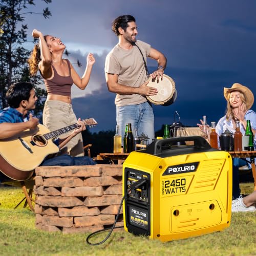 Generador Inversor de Combustible Dual POXURIO 2450W, Tanque de 6L, 120V, Super Silencioso, Azul miniatura 7