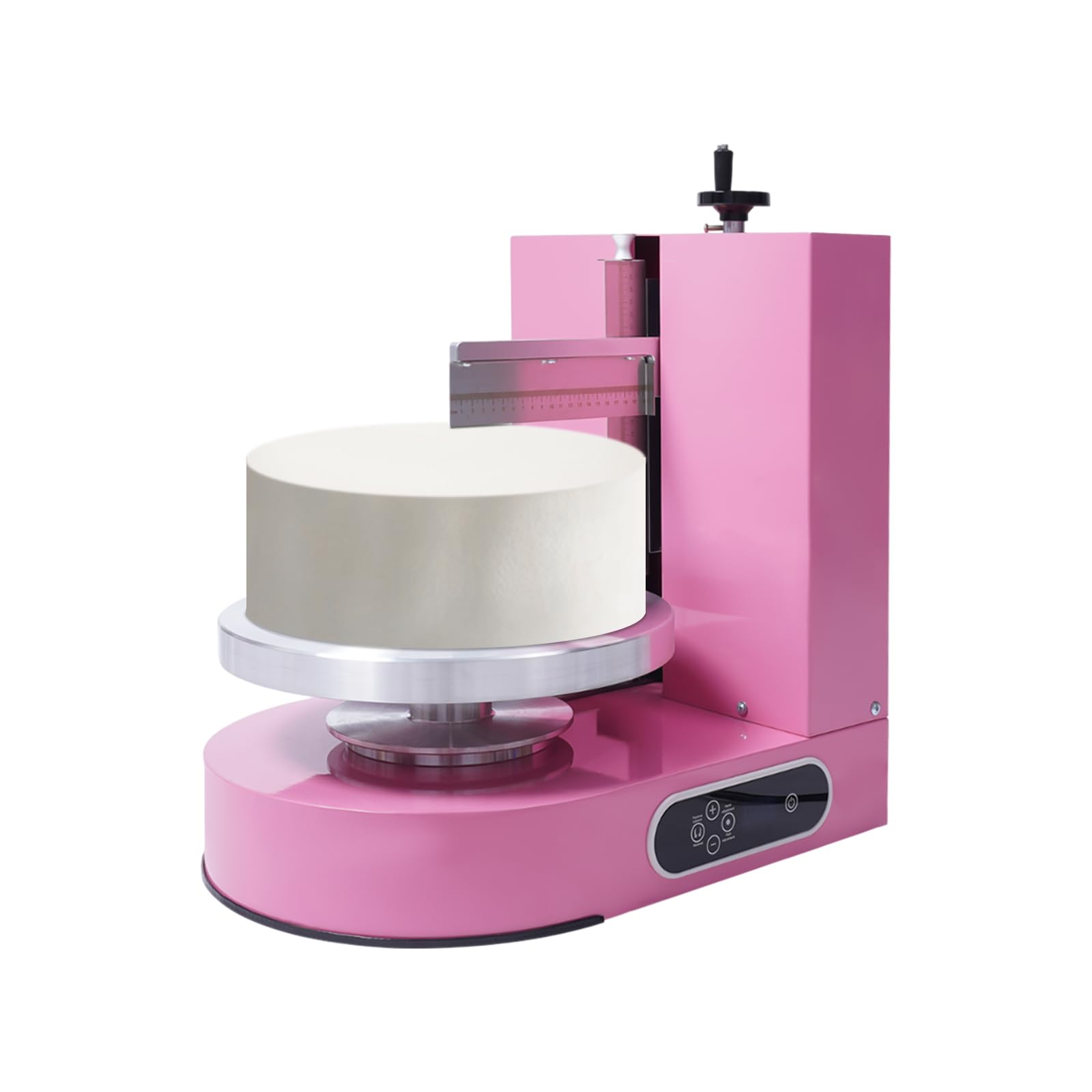 200W Automatic Cake Decorating Machine, Tabletop Cake Cream Spreading Machine, Cream Smooth Coating Decoration Machine with LCD Display Type, Use for Cake Shops, Dessert Shops, Households (Pink)