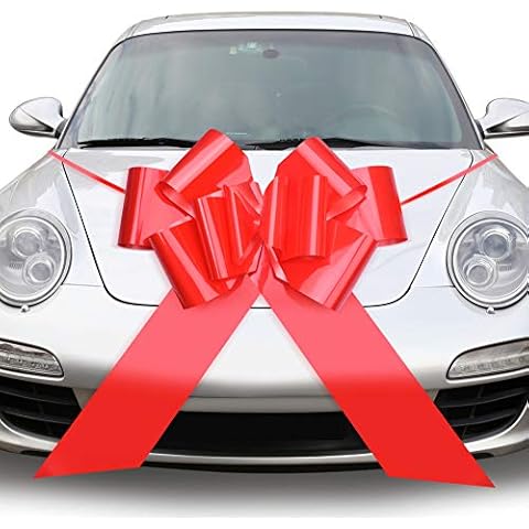 QUACOWW 23 Inches Red Large Car Bows Car Ribbon Bows Pull Bows for Large Gift Decoration, Gift Wrapping, Car, Valentine's Day, Wedding, Party Cover