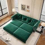 Queen Sleeper Sofa Bed with Movable Ottoman, 3 in 1...