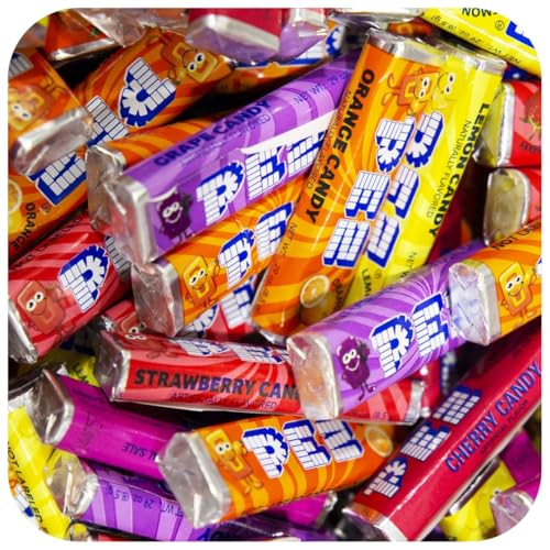 Candy Dispenser Refills, 1 lb (16oz) Variety Bag: Grape, Lemon, Strawberry Orange, Cherry, and Raspberry. Kids, Parties, Movie Theaters, Halloween Candy. Approximately 50 Rolls.