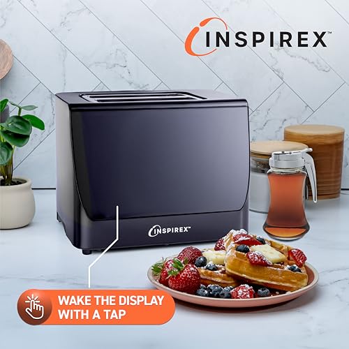 Image of Inspirex Two Slice Touchscreen Lever Toaster, Black