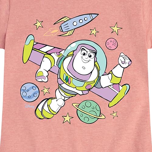 Disney - Toy Story 4 - Buzz Space Collage - Toddler & Youth Girls Short Sleeve Graphic T-Shirt3